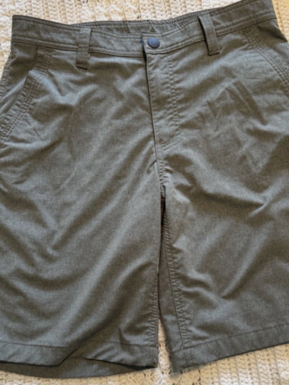 G.H. Bass & Co. Chino Shorts Mens 30 Green Cotton Canvas Zip Pocket Casual